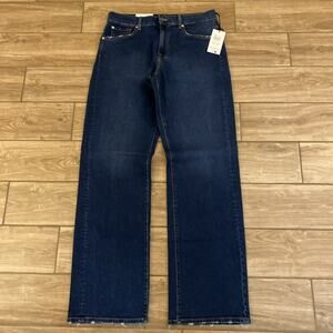 NWT 7 For All Mankind Tess Blue High Rise Trouser Jeans Pants Women's Size 31x35